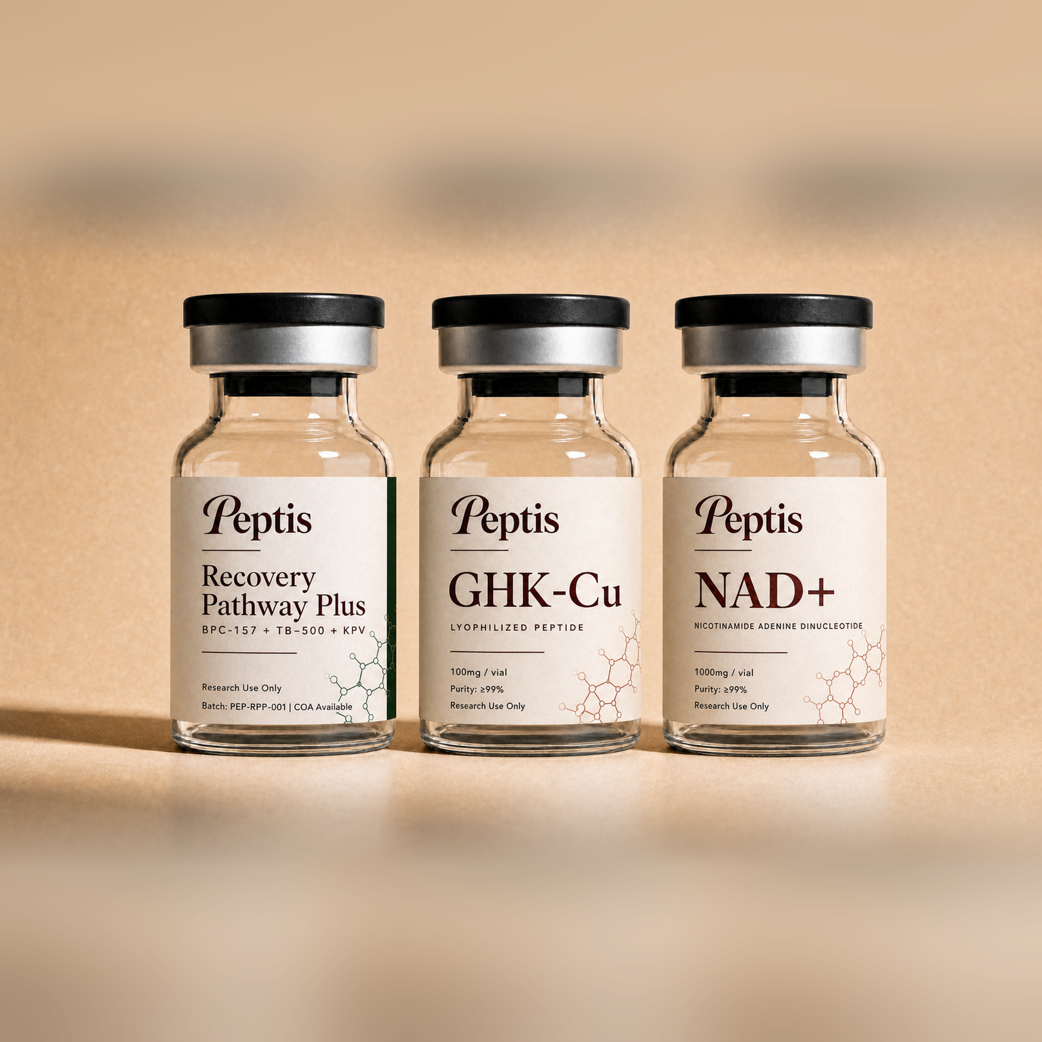 Peptis Pathway Pro Set - Recovery Pathway Plus + GHK-Cu 100mg + NAD+ 1000mg
